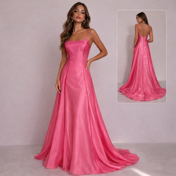 ABS Allen Schwartz Dresses & Skirts - ABS by Allan Schwartz Iridescent Pink Evening Ball Gown Size 10 NWT Vintage Y2K